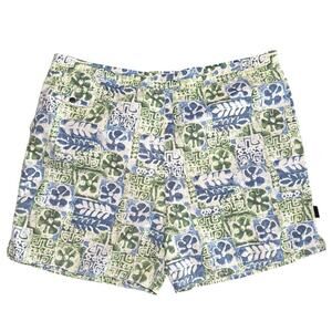 J.CREW Swim Trunks Shorts Blue & Green Floral Tropical Men’s Size Large Beach